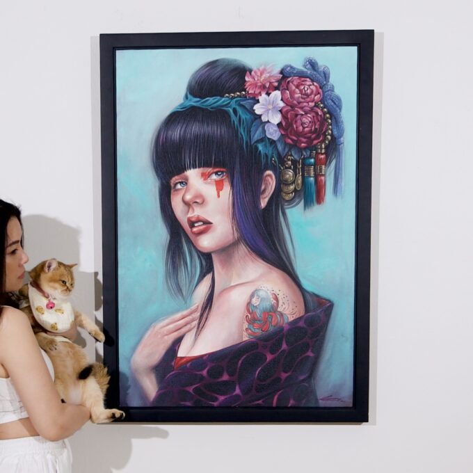 สาวที่มีมวยผมดอกไม้ – 60 X 90 ซม Art Gallery